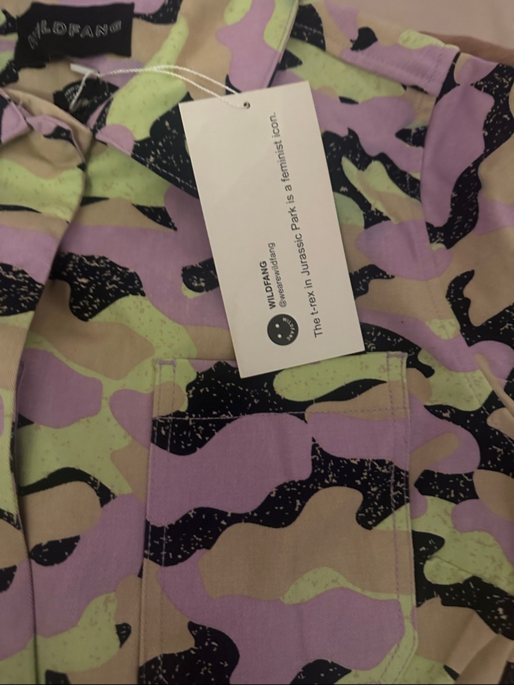 Wildfang Pastel ladies size S Camo Jumpsuit in Pink, Yellow, purple & Black NWT - Picture 2 of 9